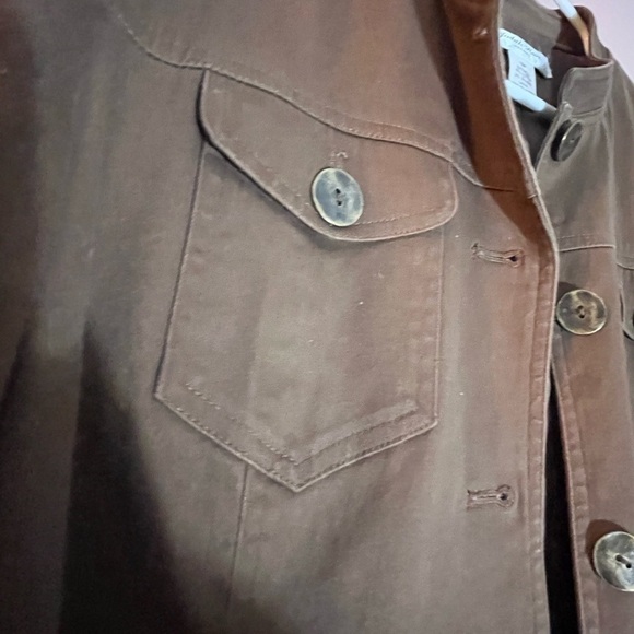 Judith Hart vintage Y2K women Brown layering Jacket Sz 16P unique Button Front - Picture 6 of 11